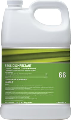 Staples® #66 Disinfectant and Sanitizer Cleaner, Unscented, 1 Gallon, 4/Ct (STP660001-CCT)