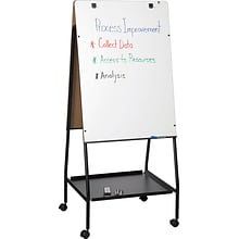 Wheasel Easel Adjustable Melamine Dry-Erase Board, 65H x 28-3/4W x 27D, White