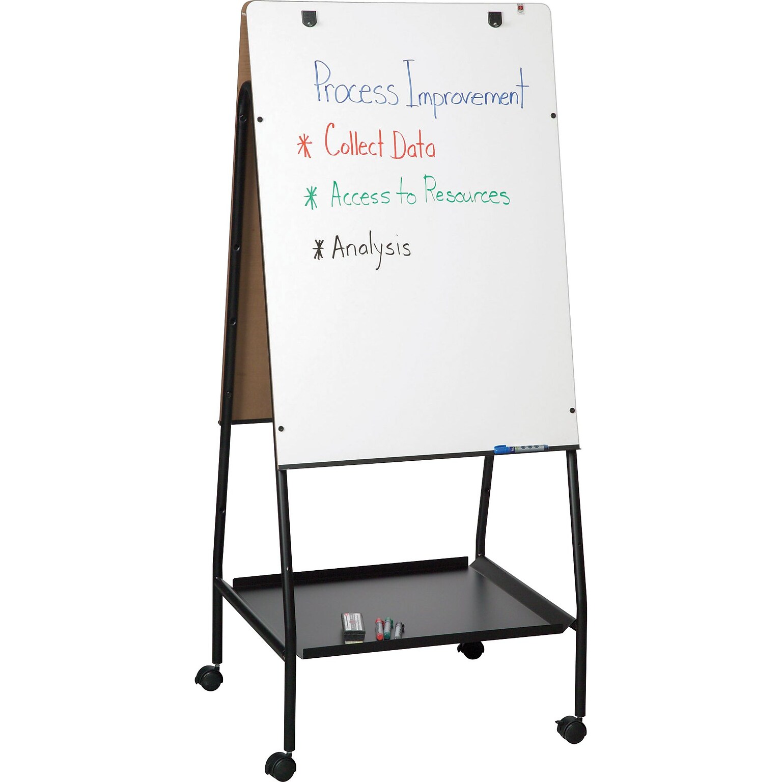 Wheasel Easel Adjustable Melamine Dry-Erase Board, 65H x 28-3/4W x 27D, White