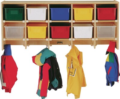 Jonti-Craft Large Wall-Mount Cubbies with Colored Trays, 20H x 48W x 15 1/2D