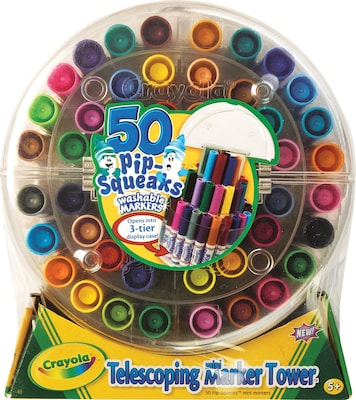 Crayola Pip-Squeaks Skinnies Washable Markers, Assorted Colors, 64