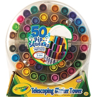 Crayola Pip-Squeaks Markers, Telescoping Marker Tower, 50/Count