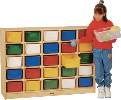 Jonti-Craft Single Tray 25-Cubbie Storage without Trays, White, 35 1/2H x 48W x 15D