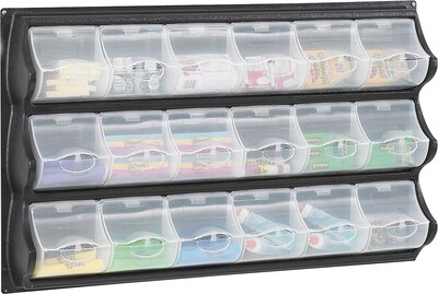 Safco® 6112 Black Panel Bin,18 Pocket