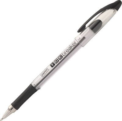 Staples® Icebreaker™ Ballpoint Stick Pens, Fine Point, 0.7mm, Black, 12/Pack (18277-CC)
