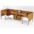 Bestar® Pro Biz Collections in Cappuccino Cherry, Double Workstation, L-Desk
