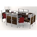 Bestar® Pro Biz Collection 146 Quad L-Shaped Workstation, Chocolate (100859D-69)