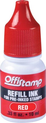 Offistamp® Pre-Inked Stamps Refill Ink, Red