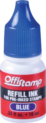 Offistamp® Pre-Inked Stamps Refill Ink, Blue