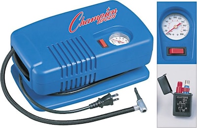 Electric Inflating Pump with Gauge, Hose & Needle, 1/4 HP Compressor