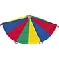 Champions Nylon Parachute with 12 Handles, Multicolored, 12" Diameter