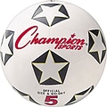 Champions Water-Resistant Rubber-Covered Sports Ball, White/Black, Size 5 Soccer Ball