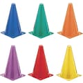 Indoor/Outdoor Flexible Vinyl Cone Set, 9, 6 Assorted Color Cones per Set