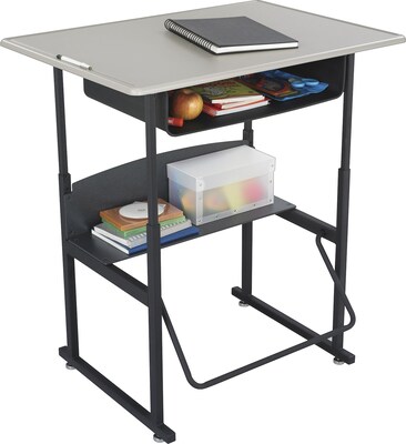 Safco® AlphaBetter® Beige Desktop with Book Box, 26- 42H x 36W x 24D