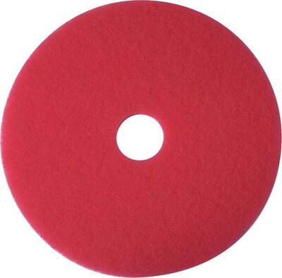3M 17 Buffing Floor Pad, Red, 5/Carton (510017)