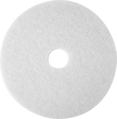 3M Polishing Floor Pad, White, 5/Carton (MMM410017)