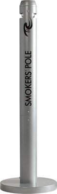 Rubbermaid Smokers Pole Aluminum Trash Can with no Lid, Gray (FGR1SM)