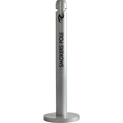 Rubbermaid Smokers Pole Aluminum Trash Can with no Lid, Gray (FGR1SM)