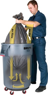 Brute 44 Gal. Grey Round Vented Wheeled Trash Can