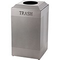 Rubbermaid Silhouettes Square Trash Container, Silver, 29 gal. (FGDCR24TSM)