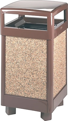 Rubbermaid Hinged-top Litter Receptacle, 29 Gallon, Brown, 40H x 21W x 21D (FGR36HT201PL)