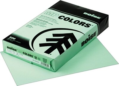 Boise FIREWORX Premium Multi-Use Colored Paper, 20 lbs., 8.5 x 14, Popper-mint Green, 500 Sheets/Ream (MP2204-GN)
