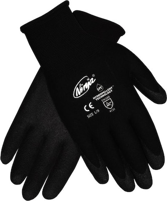 Memphis Ninja HPT PVC-Coated Nylon Gloves, Large, Black (N9699L)