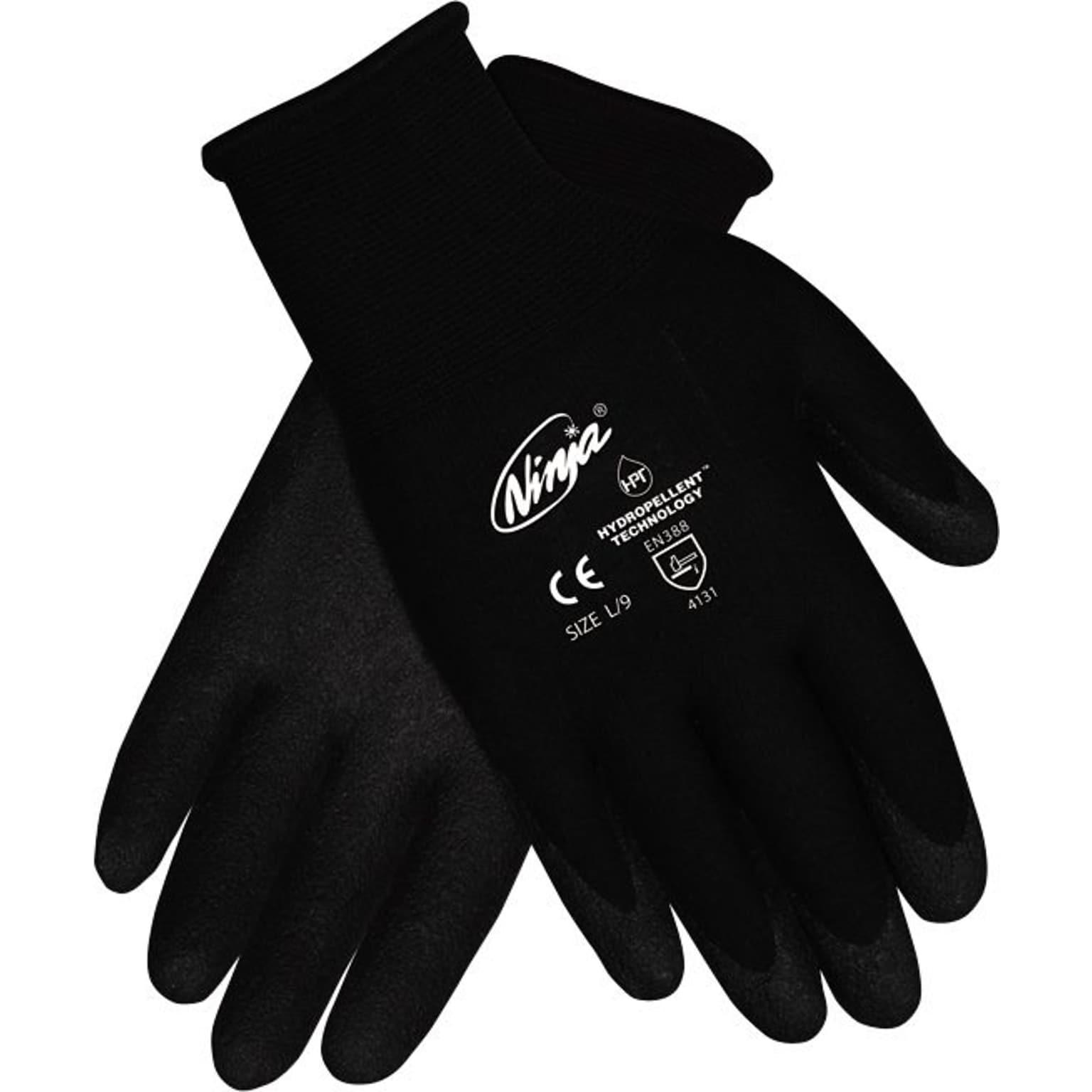 Memphis Ninja HPT PVC-Coated Nylon Gloves, Large, Black (N9699L)