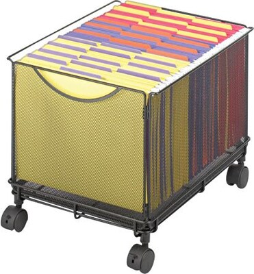 Safco Onyx Metal Mobile File Cart with Swivel Wheels, Black (5211BL)