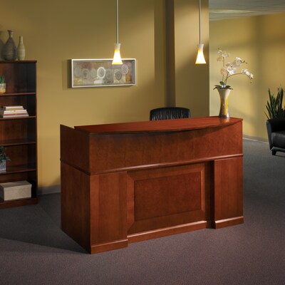 Safco Sorrento, Bourbon Cherry, Reception Station w/Left Return, Marble Counter