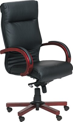 Safco Mercado Leather Corsica Chairs, Sierra Cherry