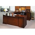 Safco Sorrento™ Series Executive U Desk with Pedestal, Bridge and Credenza, Bourbon Cherry, 29 1/2H x 72W x 111D