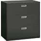 HON Brigade 600 Series Lateral File Cabinet, A4/Legal/Letter, 3-Drawer, Charcoal, 42"W NEXT2017 NEXT2Day