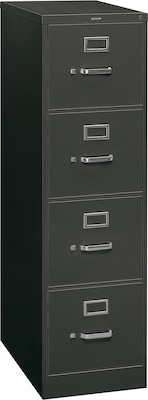 HON 310 Series Vertical File Cabinet, Letter, 4-Drawer, Charcoal, 26 1/2D (H314PS)