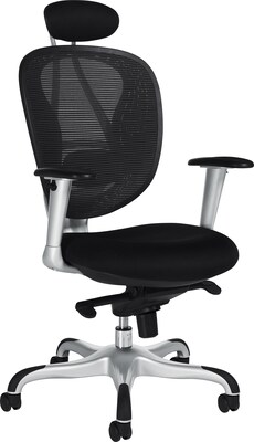 Offices To Go® Executive High-Back Chair with Headrest, Mesh, Black, Seat: 20.5x18, Back: 19x27