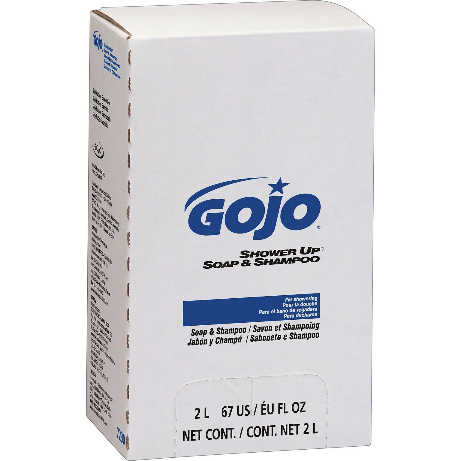 GOJO Shower Up Soap and Shampoo Refill for PRO TDX Dispenser, 2,000 mL, 4/Carton (GOJ 7230)