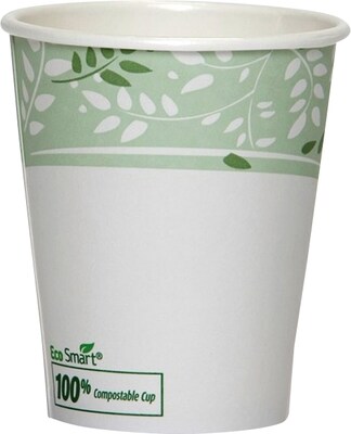 Dixie EcoSmart PLA Paper Hot Cups, 8 oz., White, 50/Pack (2338PLA)