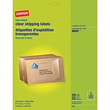 Inkjet/Laser Shipping Labels, 1 Label Per Sheet, Clear, 8 1/2 x 11, 25 Labels/Bx