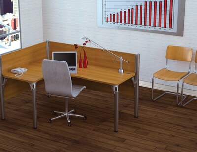 Bestar® Pro Biz Collections in Cappuccino Cherry, Left L-Shaped Workstation