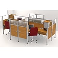 Bestar® Pro Biz Collections in Cappuccino Cherry, Quad L-Shaped Workstation
