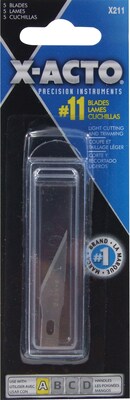 X-Acto Steel #11 Classic Fine Point Knife Blade, 5/Pack (X211)