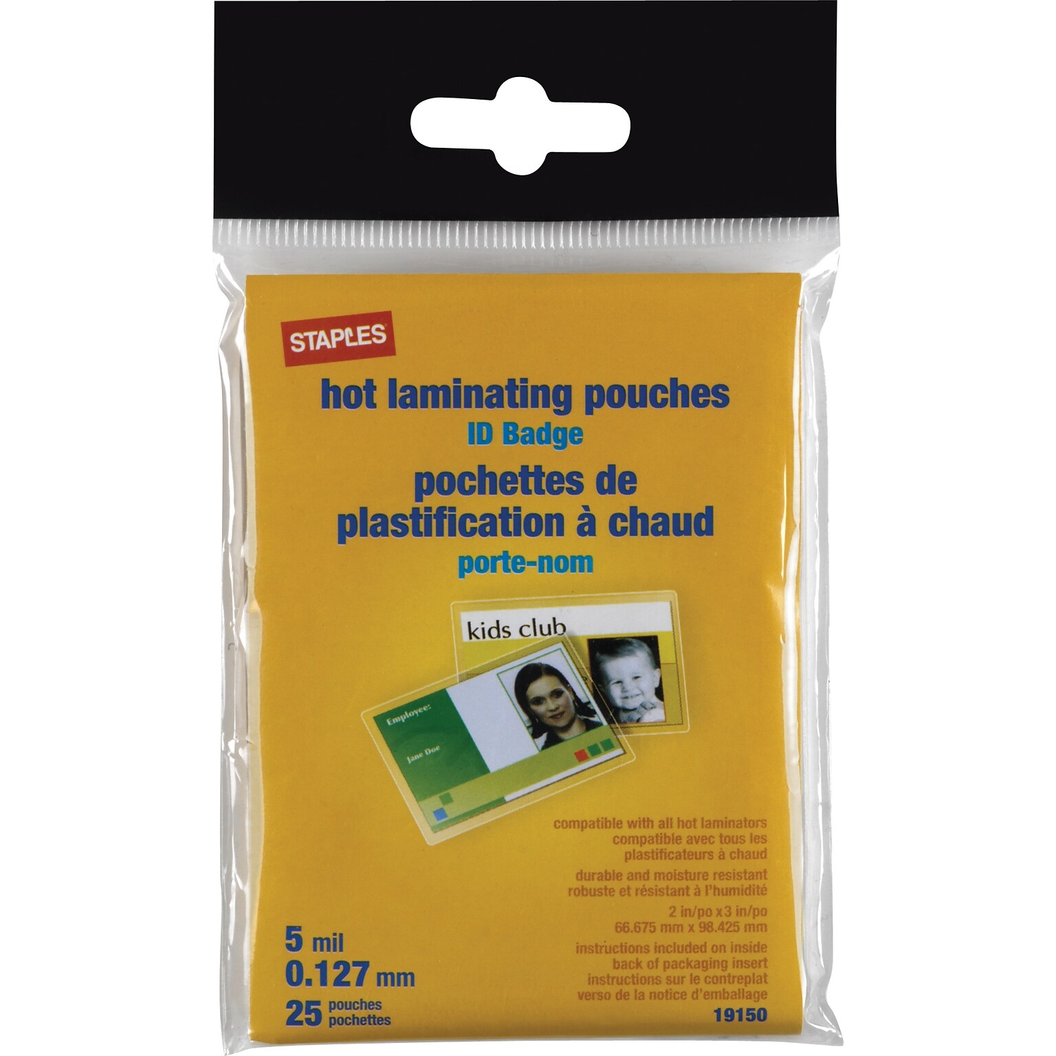 ID Tag Size Thermal Laminating Pouches, 5 mil, 25 pack