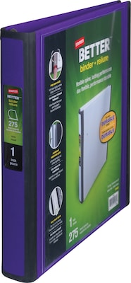 Staples® Better 1 3 Ring View Binder with D-Rings, Purple (19065)