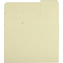 Staples® Recycled Reinforced File Folders, 1/3 Cut Tab, Letter Size, Manila, 50/Box (TR452830)