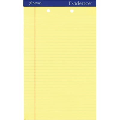 Ampad Notepad, 8.5 x 14, Wide Ruled, Canary, 50 Sheets/Pad, 12 Pads/Pack (20-233)