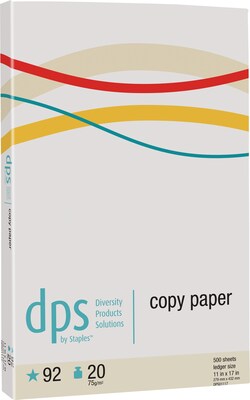 Diversity Products Solutions by Staples 11 x 17 Copy Paper, 20 lbs., 92 Brightness, 500 Sheets/Ream (DPS01117)