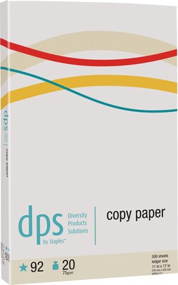 Diversity Products Solutions by Staples 11 x 17 Copy Paper, 20 lbs., 92 Brightness, 500 Sheets/Rea