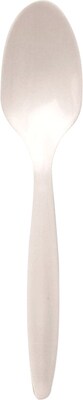 Dixie Plastic Teaspoon, 5-1/2" Medium-Weight, White, 1000/Carton (PTM21)