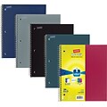 Accel® Strong Wirebound 3-Subject Notebooks, 8 1/2 x 11, College Ruled, 150 Sheets (20037)