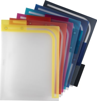 Staples® Reinforced Poly File Folders, 1/3 Cut Tab, Letter Size, Assorted Colors, 6/Pack (TR39414)